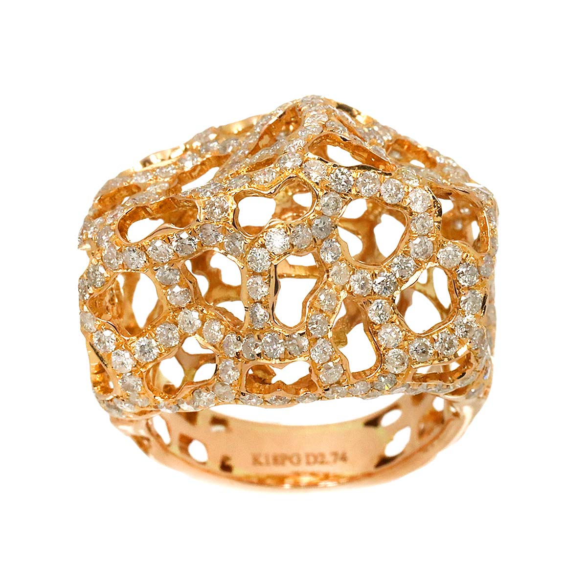 Diamond 2.74ct Ring 18K PG Pink Gold 750 Size6.75-7.25(US)