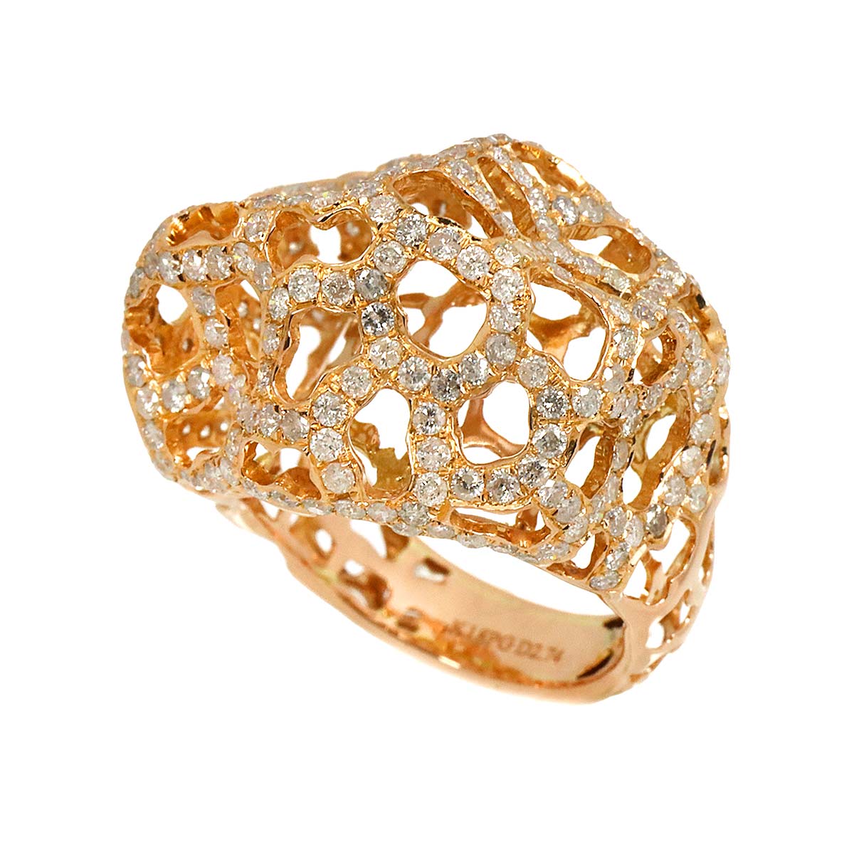 Diamond 2.74ct Ring 18K PG Pink Gold 750 Size6.75-7.25(US)