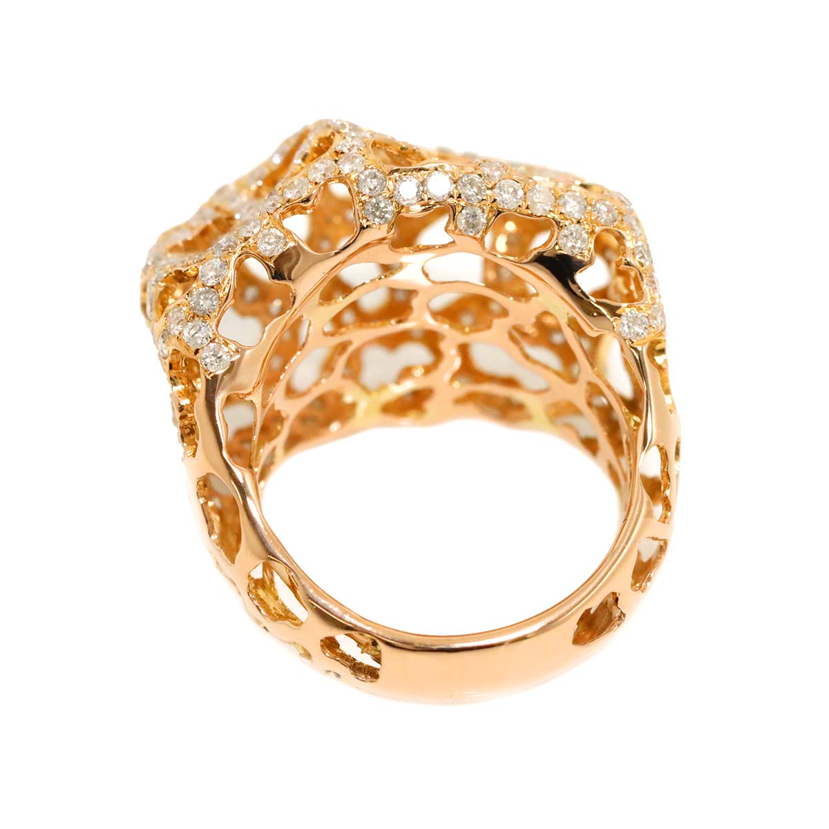 Diamond 2.74ct Ring 18K PG Pink Gold 750 Size6.75-7.25(US)