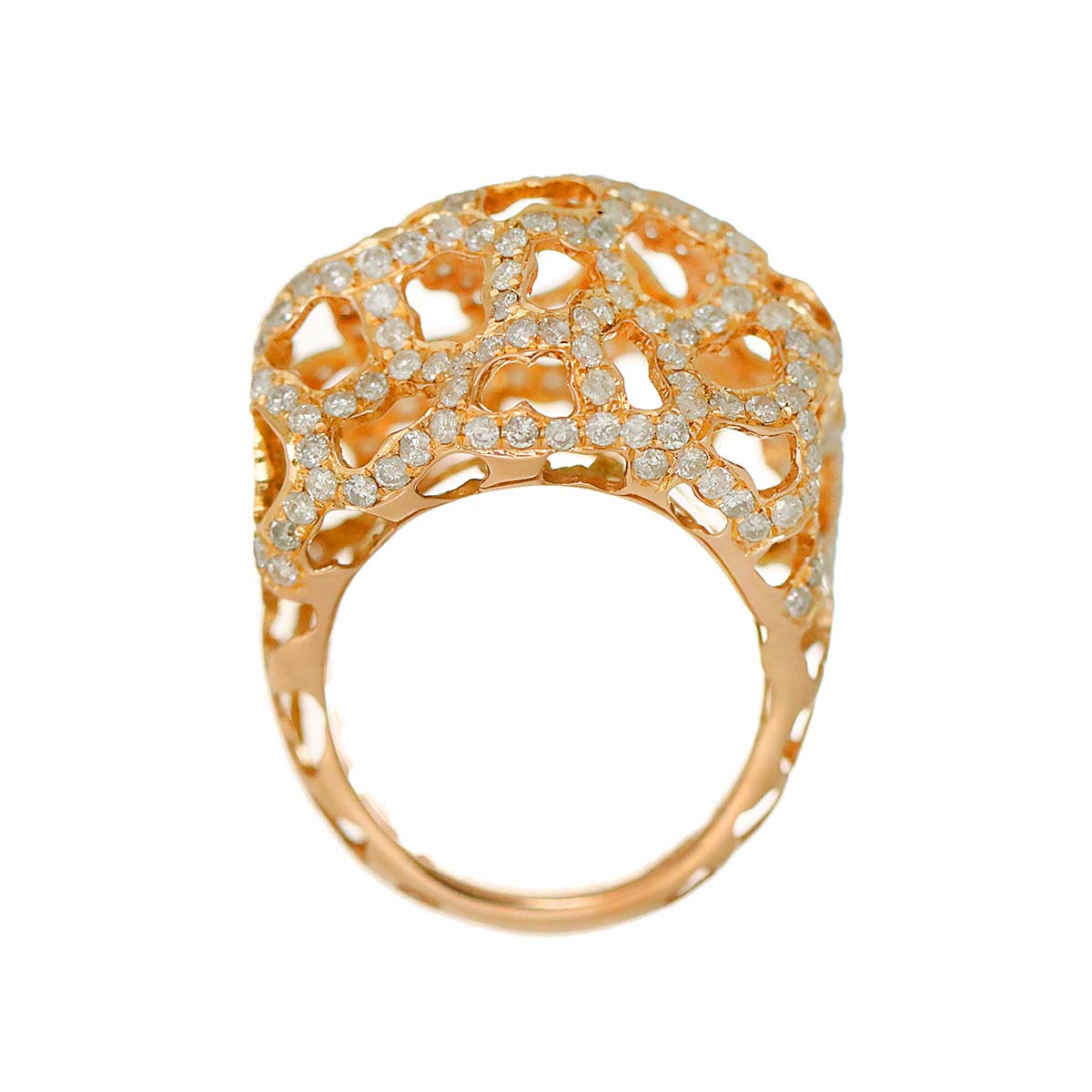 Diamond 2.74ct Ring 18K PG Pink Gold 750 Size6.75-7.25(US)