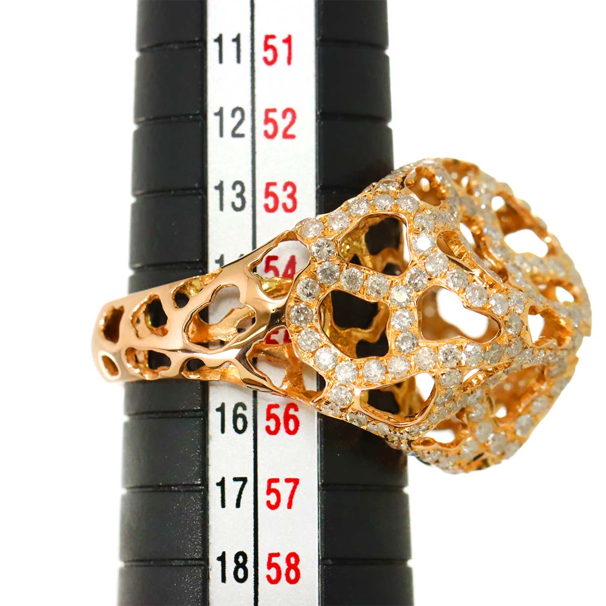 Diamond 2.74ct Ring 18K PG Pink Gold 750 Size6.75-7.25(US)