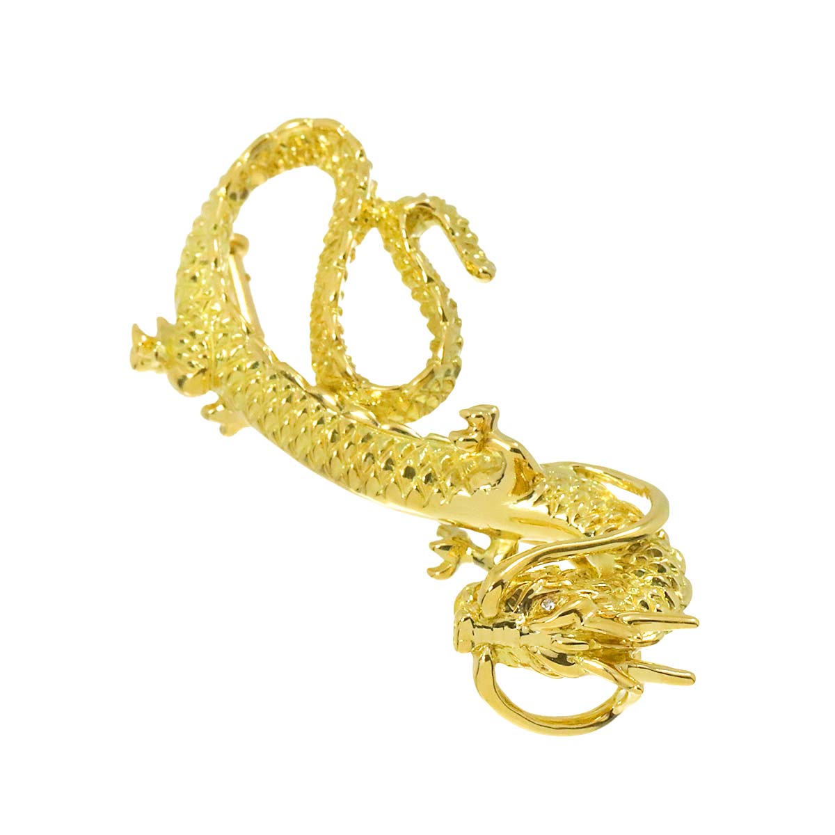 Diamond 0.006ct Brooch 18K YG Yellow Gold 750