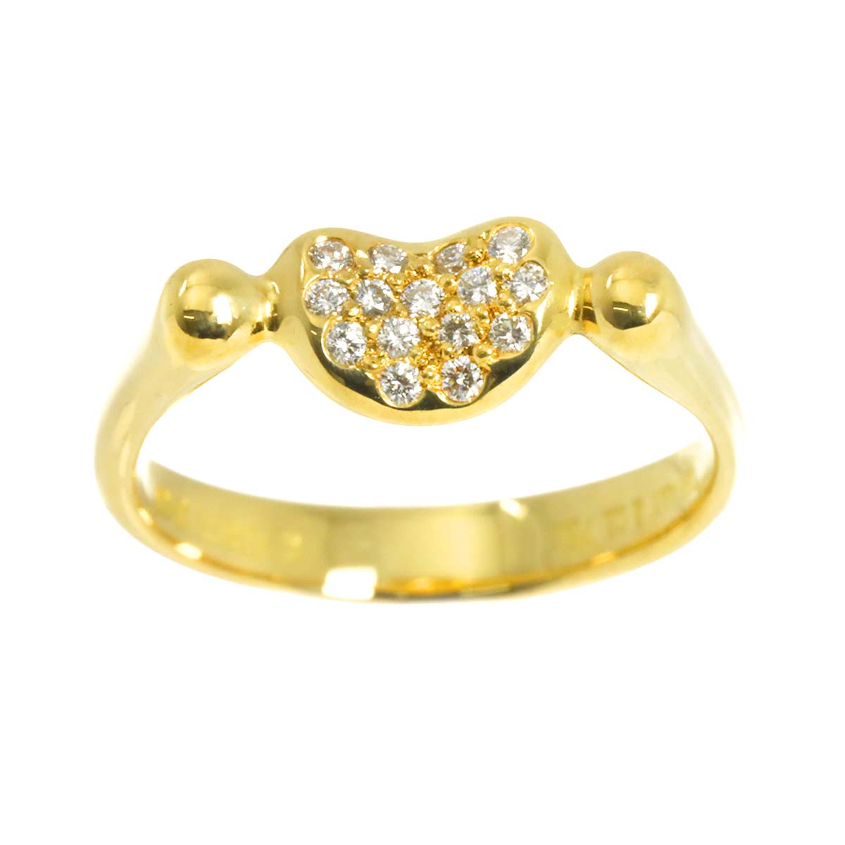 Bean Diamond Ring 18K Yellow Gold 750 Size5.25(US)