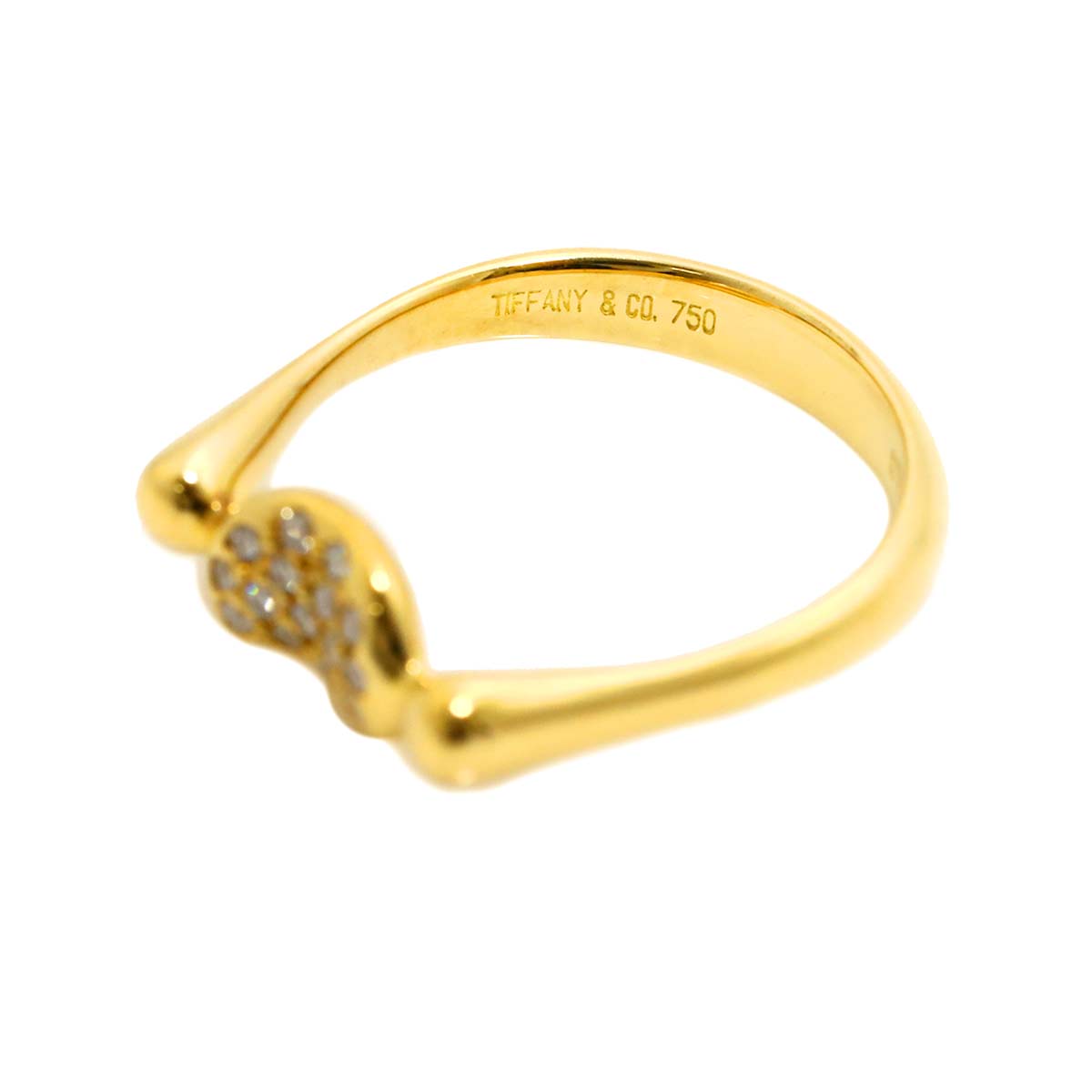 Bean Diamond Ring 18K Yellow Gold 750 Size5.25(US)
