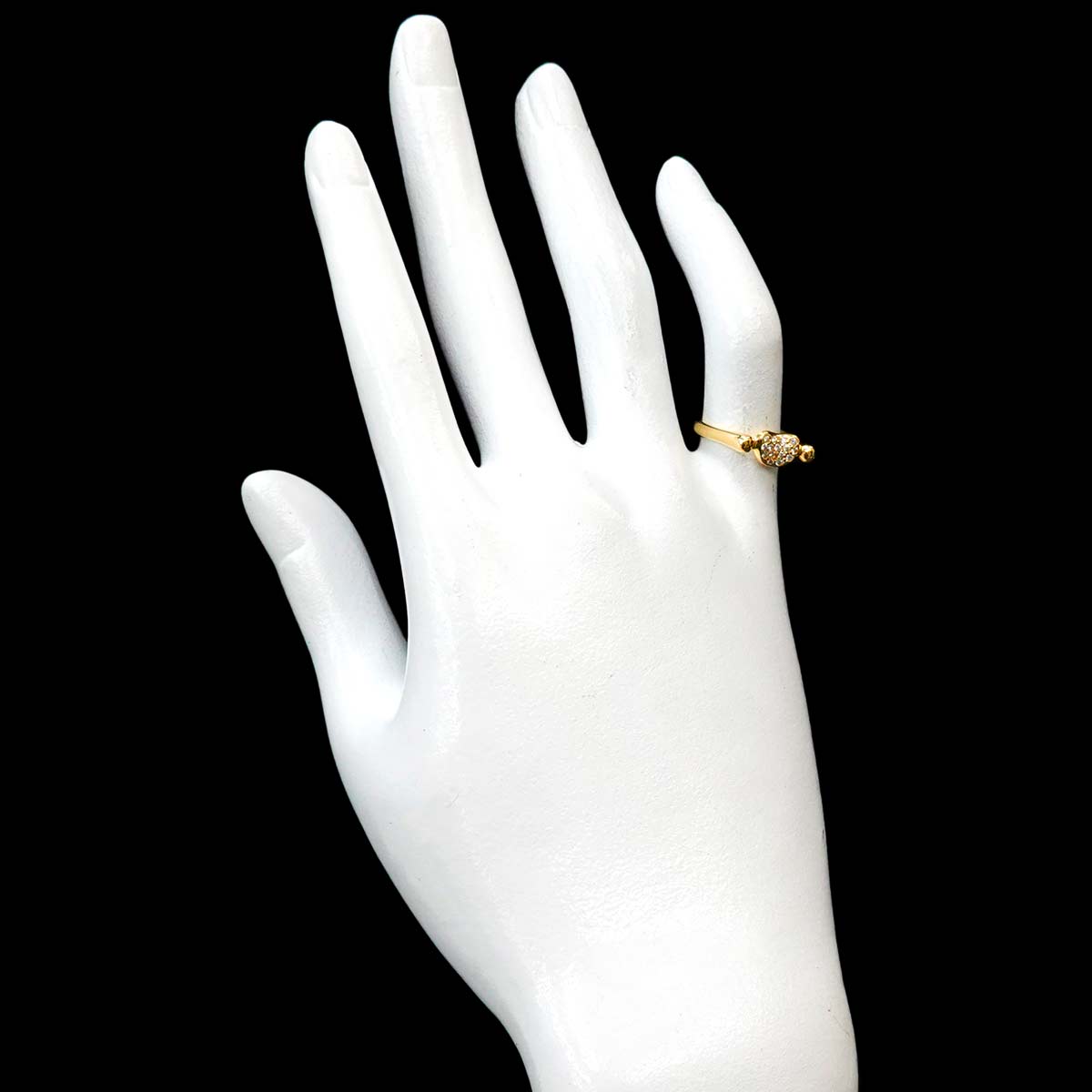 Bean Diamond Ring 18K Yellow Gold 750 Size5.25(US)