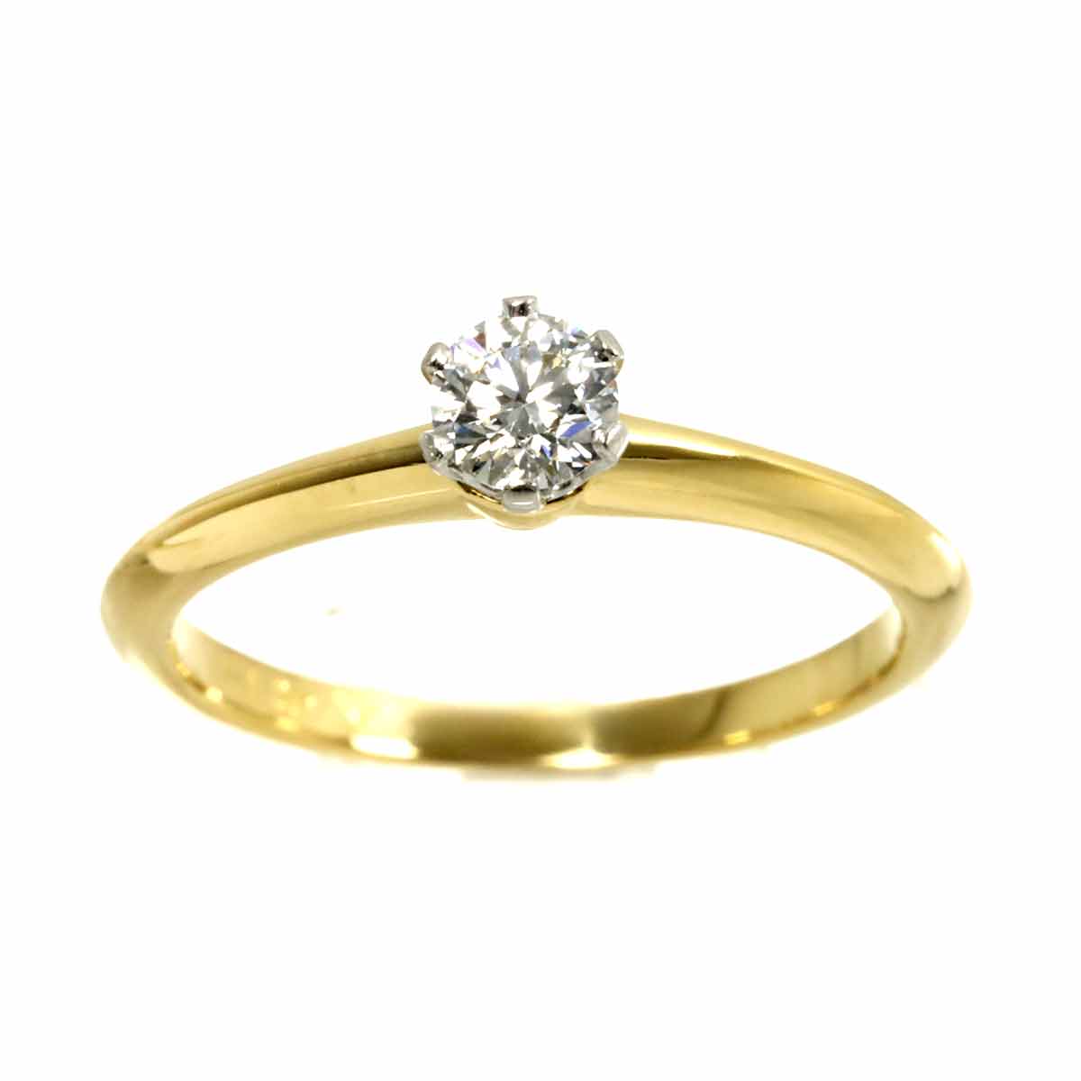 Diamond 0.25ct E/VVS2 Ring 18K YG Pt Size5.25(US)