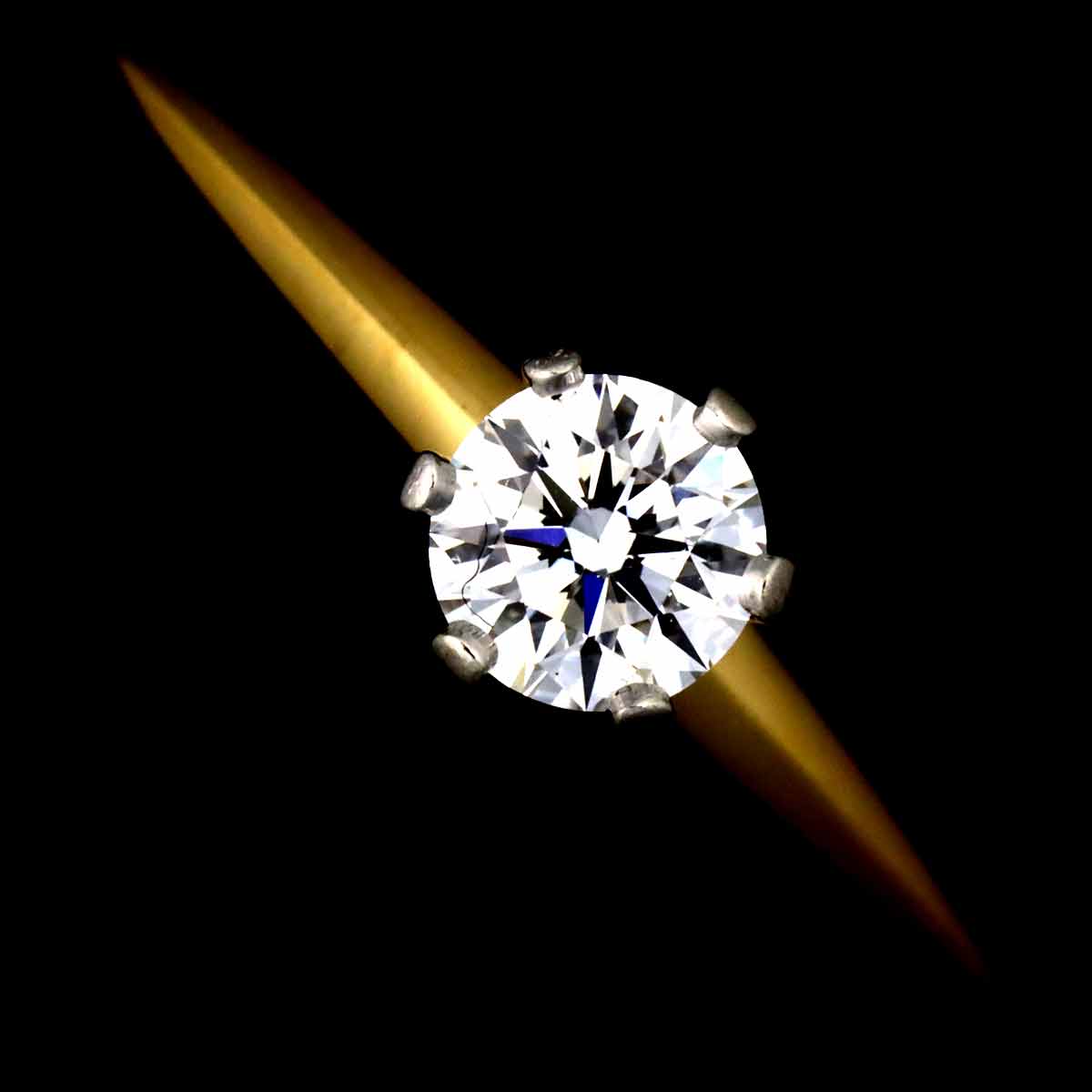 Diamond 0.25ct E/VVS2 Ring 18K YG Pt Size5.25(US)