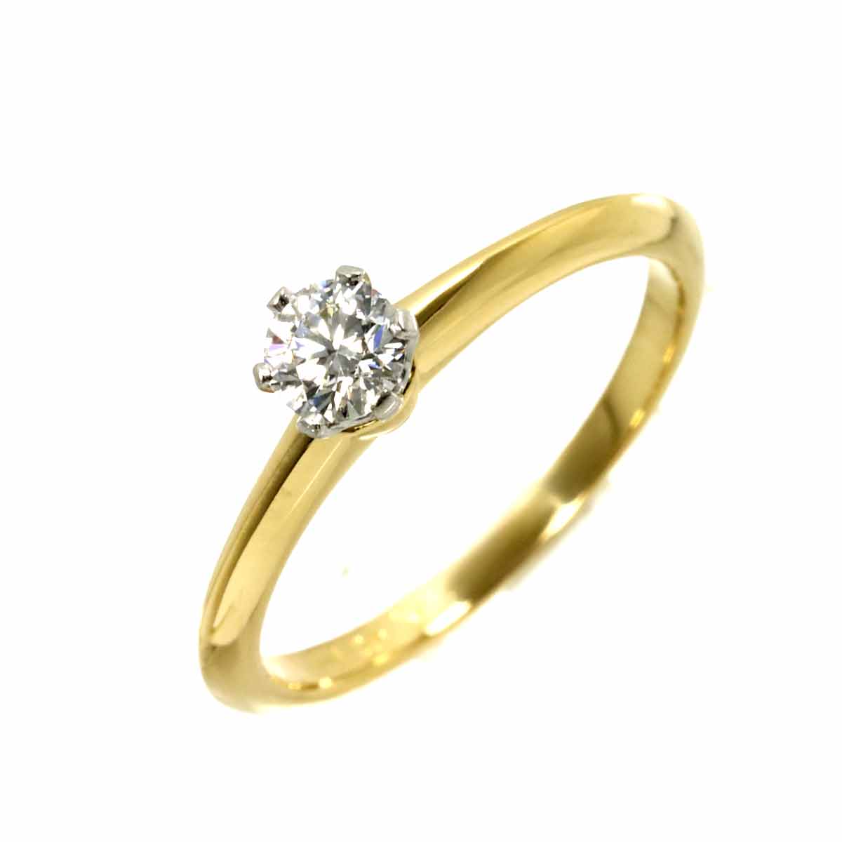 Diamond 0.25ct E/VVS2 Ring 18K YG Pt Size5.25(US)