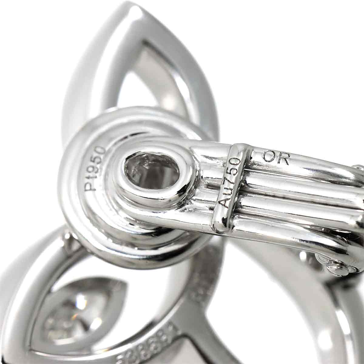 Lily cluster Diamond Earrings Clip on Platinum