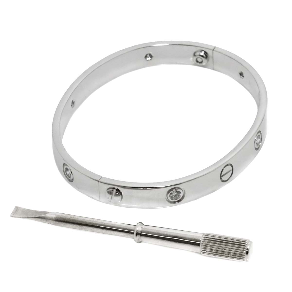 Love Bracelet Diamond 6P Bangle 18K WG 750 Size16