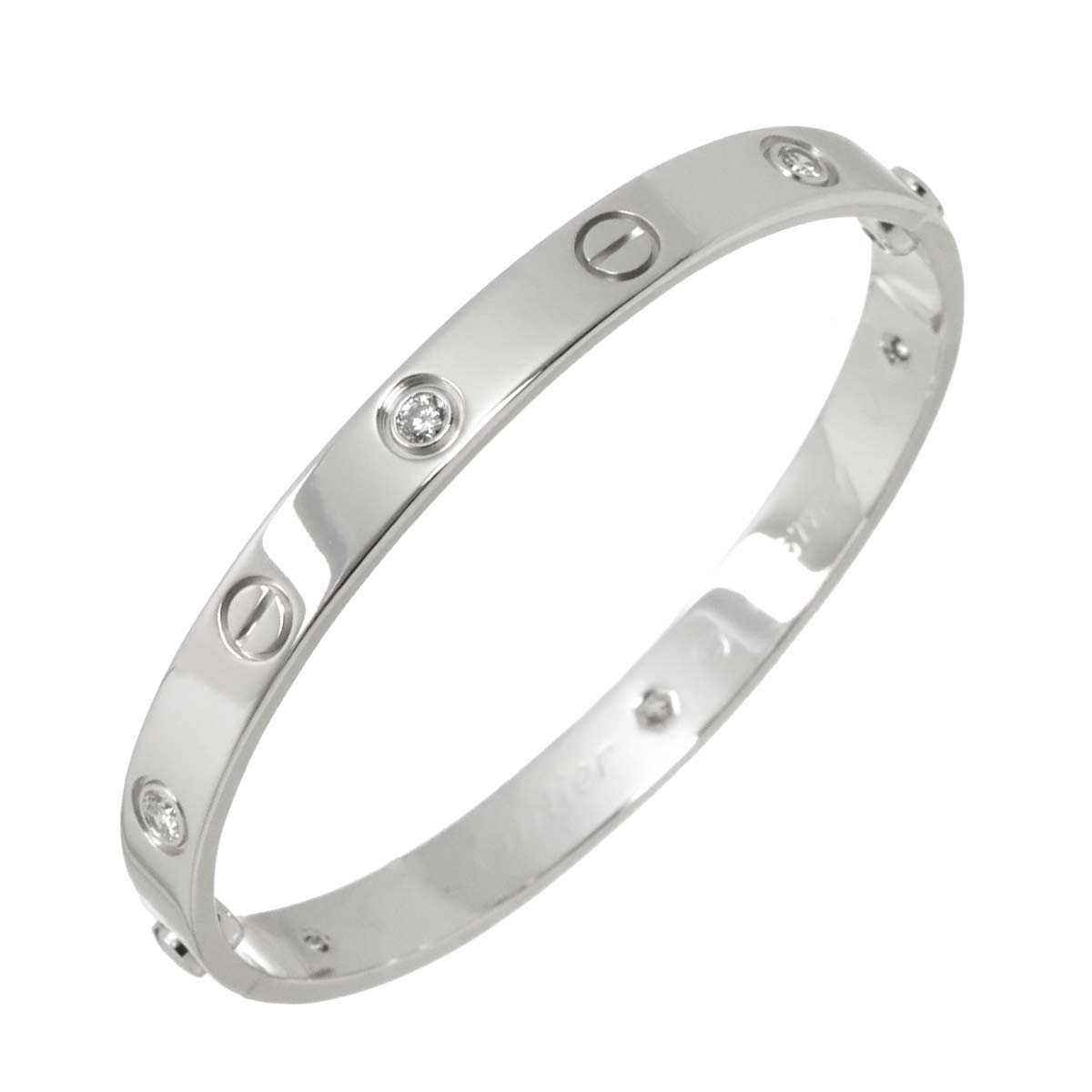 Love Bracelet Diamond 6P Bangle 18K WG 750 Size16