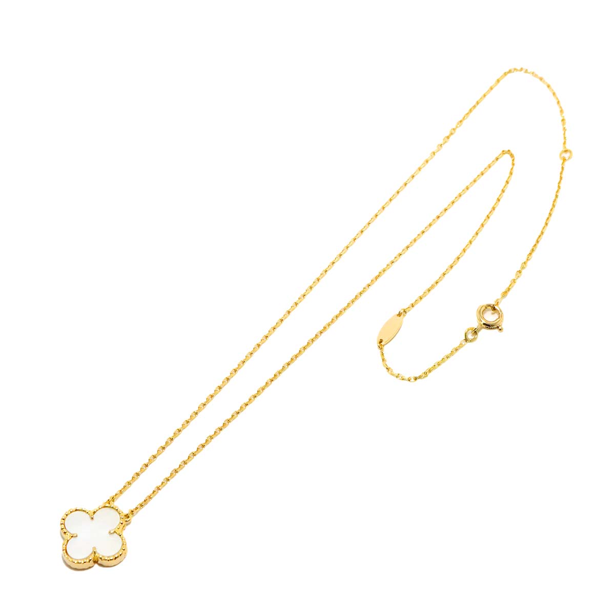 Vintage Alhambra MotherofPearl MOP Necklace 18K YG 750