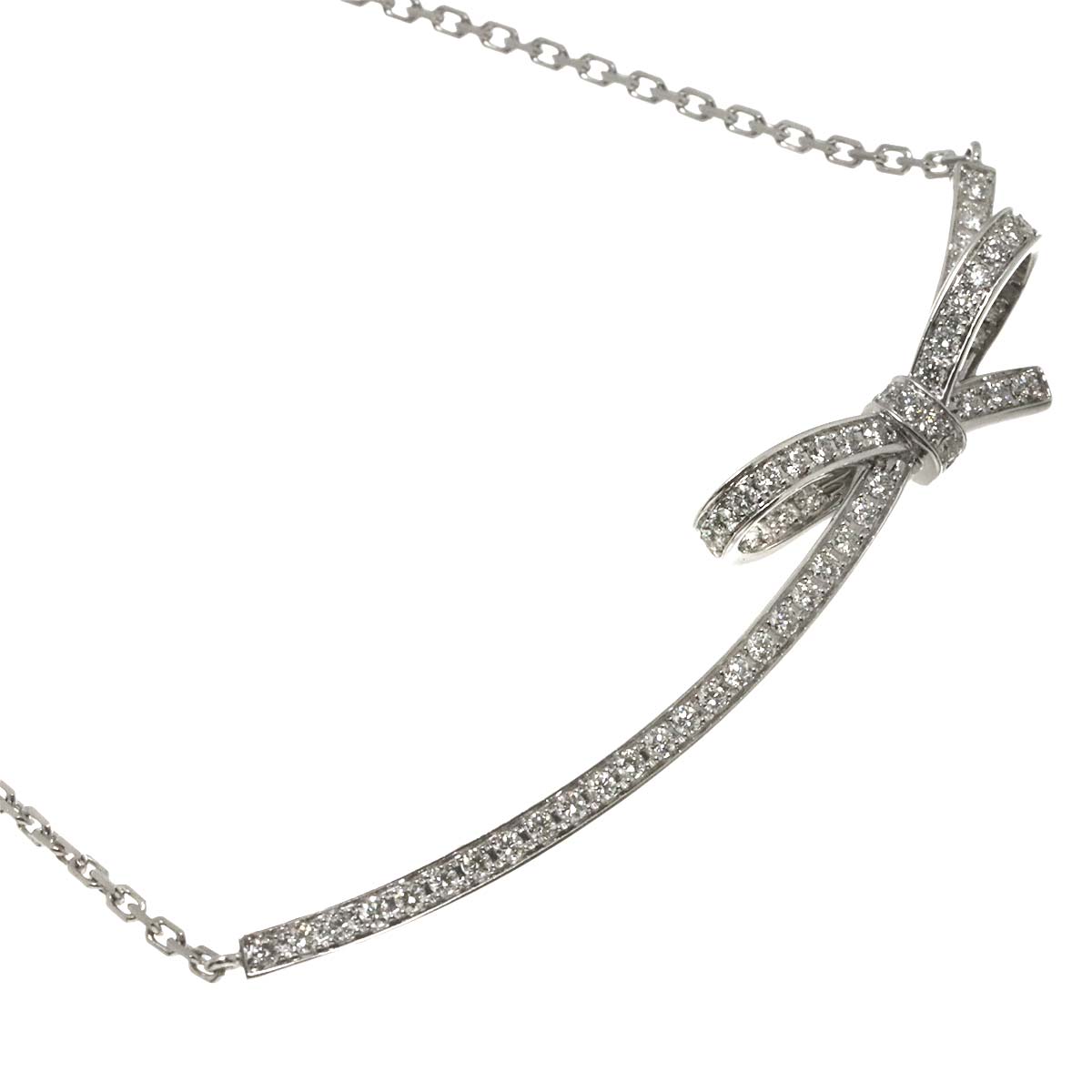 Ruban Diamond Necklace 18K White Gold 750
