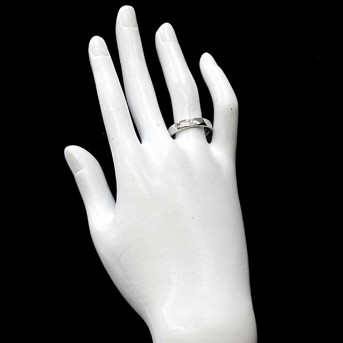 Three stone Diamond Ring Pt Platinum size8-8.25(US)