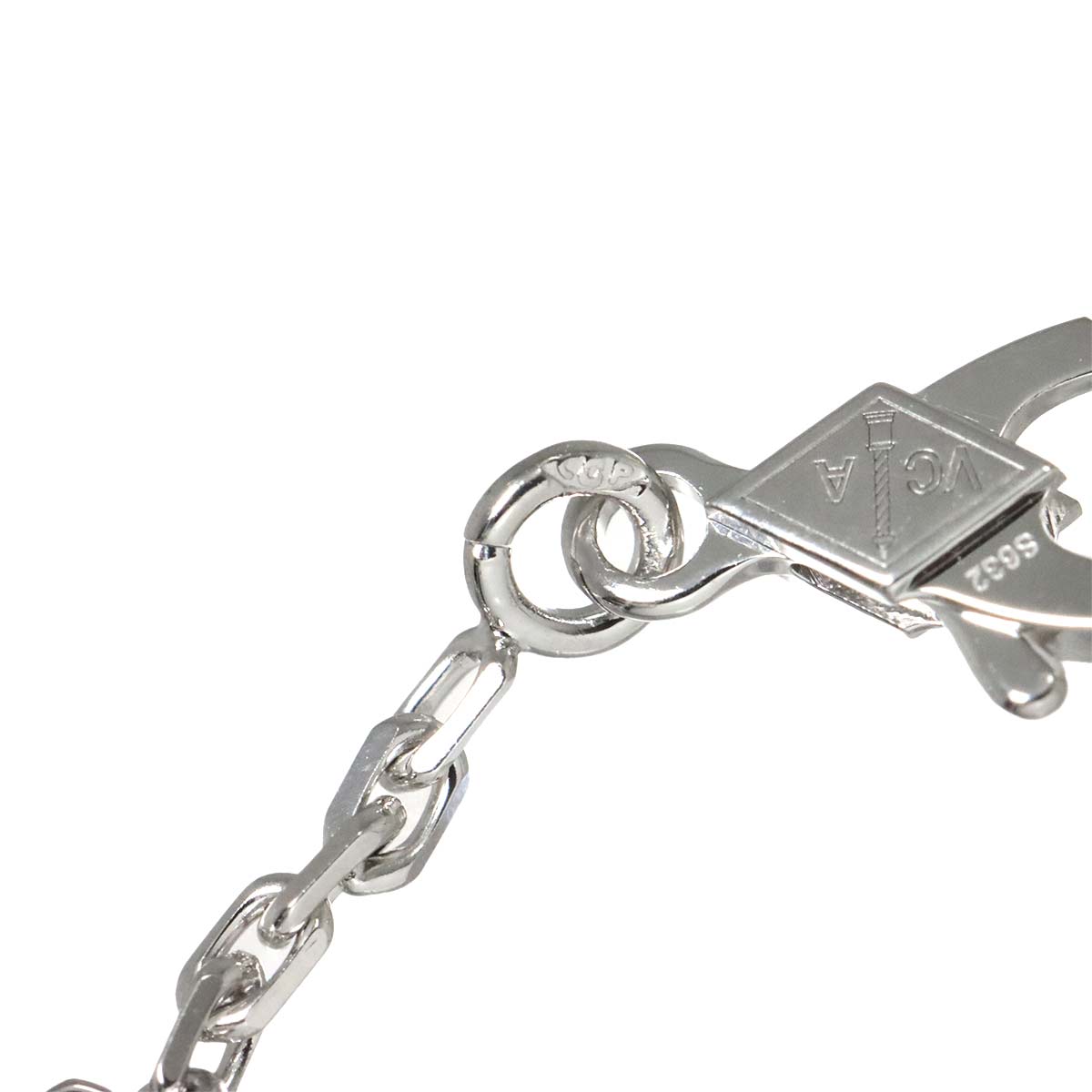 Magic Alhambra Mother of Pearl MOP Necklace 18K WG