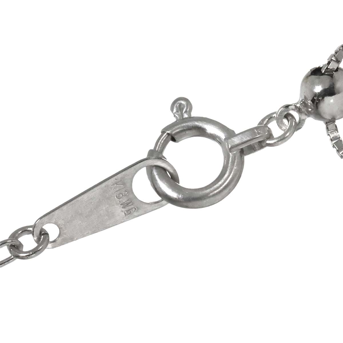 Tourmaline 1.14ct Diamond 0.32ct Necklace 18K WG White Gold 750