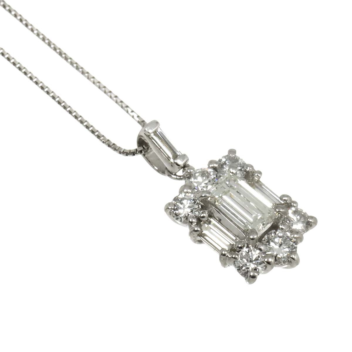 Diamond 0.57ct/0.383ct Necklace Pt Platinum