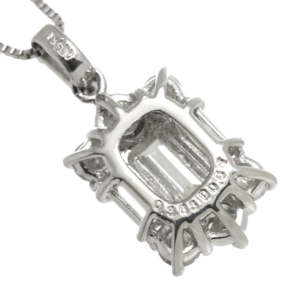 Diamond 0.57ct/0.383ct Necklace Pt Platinum