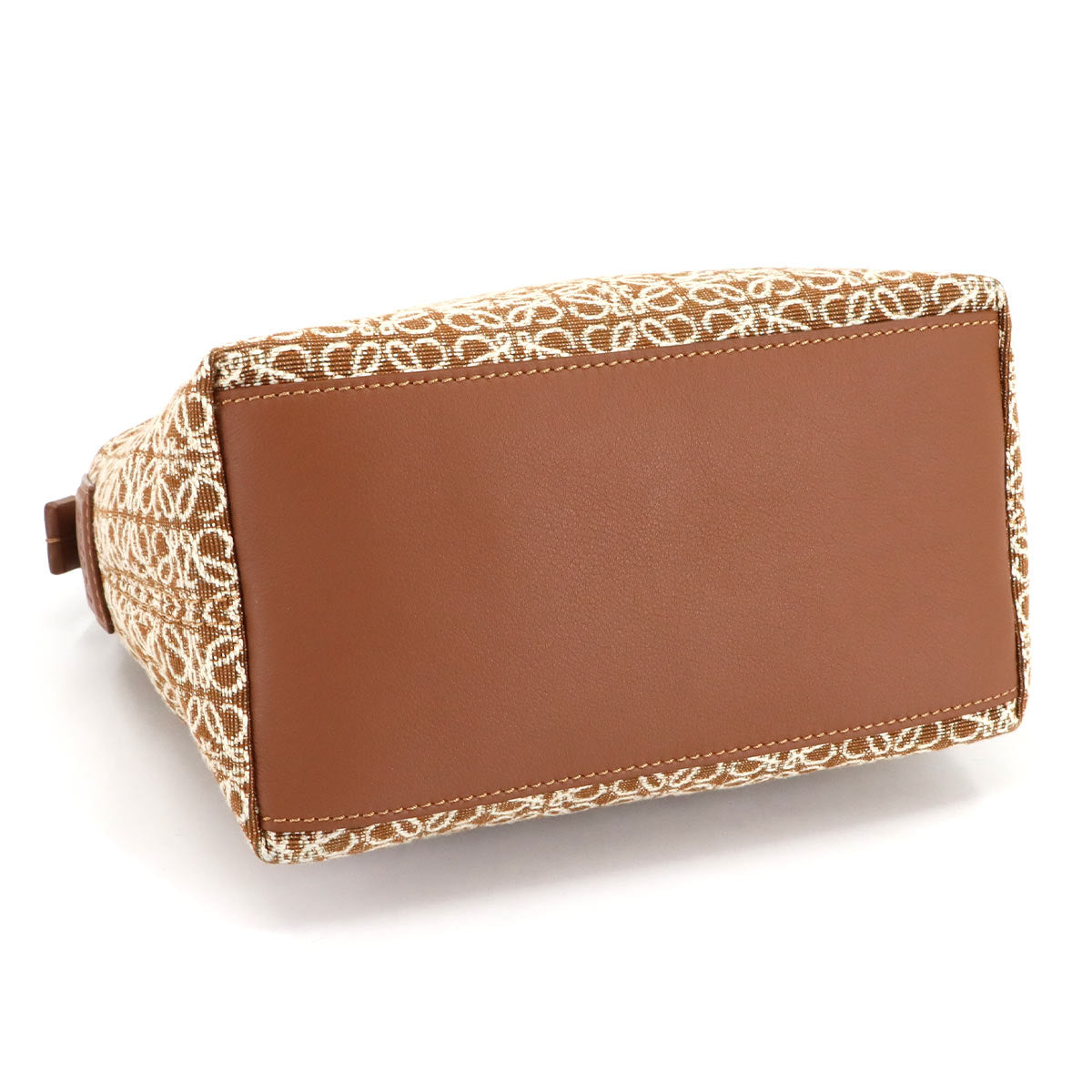 Cubi Small Shulder Bag Canvas Leather Brown Whote Purse