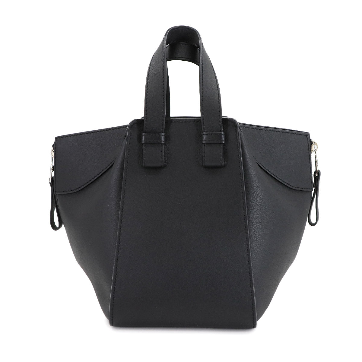 Compact Hammock 2way Hand Shoulder Bag Leather Black