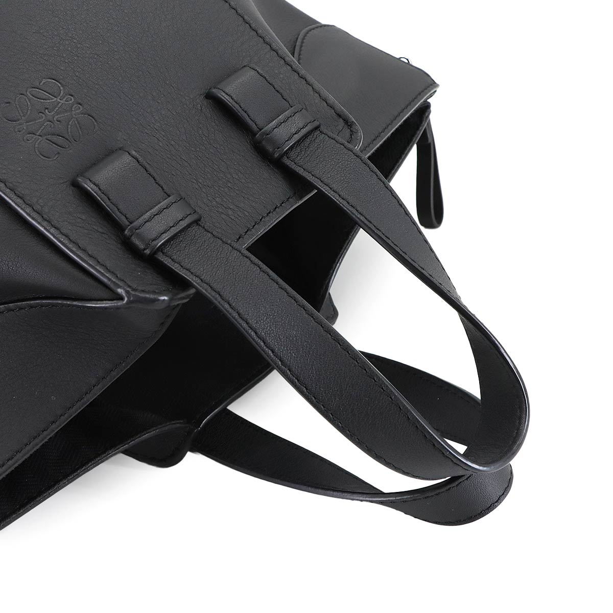 Compact Hammock 2way Hand Shoulder Bag Leather Black