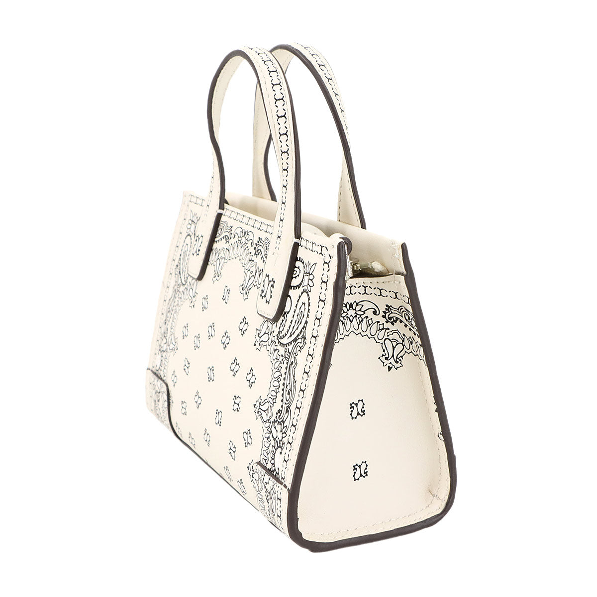 Paisley hand Shoulder Bag Leather White 75264 999