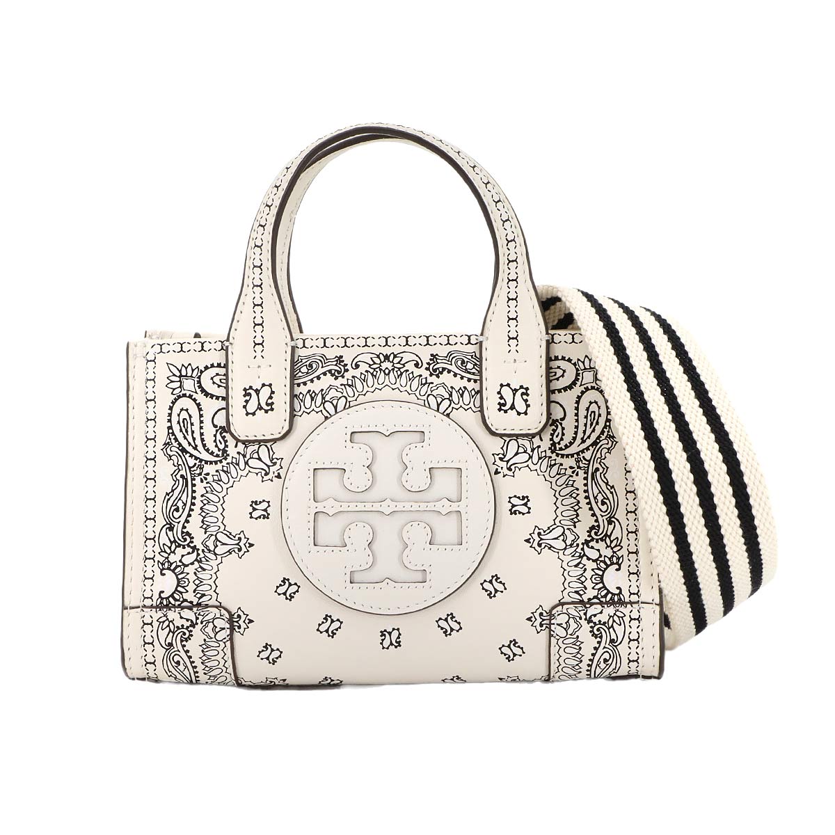 Paisley hand Shoulder Bag Leather White 75264 999