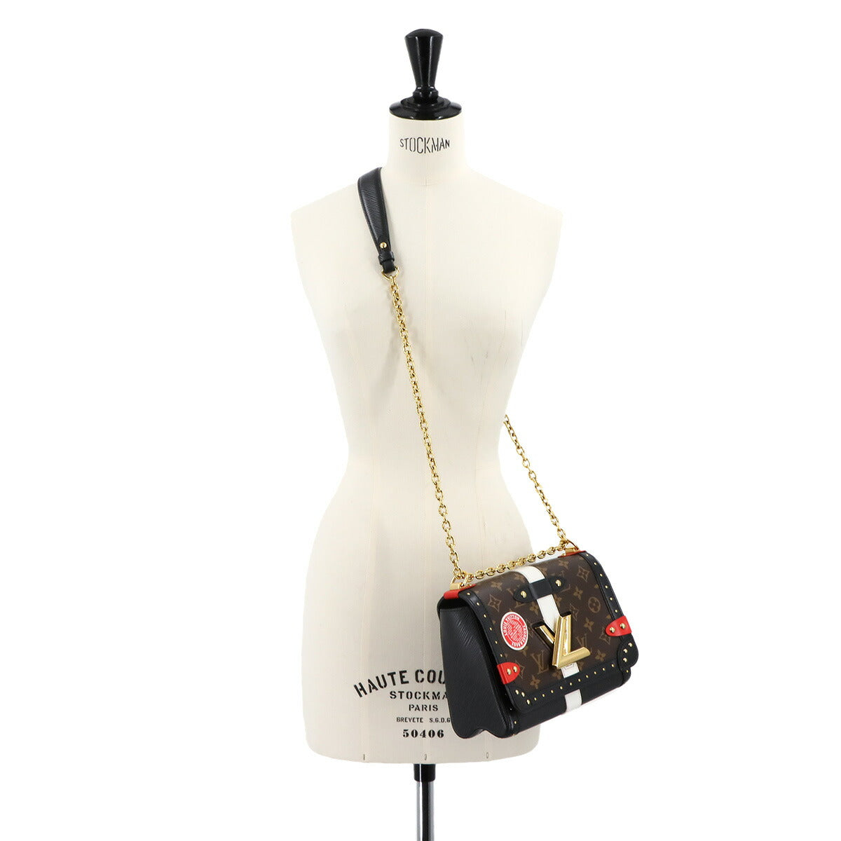 Monogram Epi Twist MM Chain Shoulder Bag Brown M43629