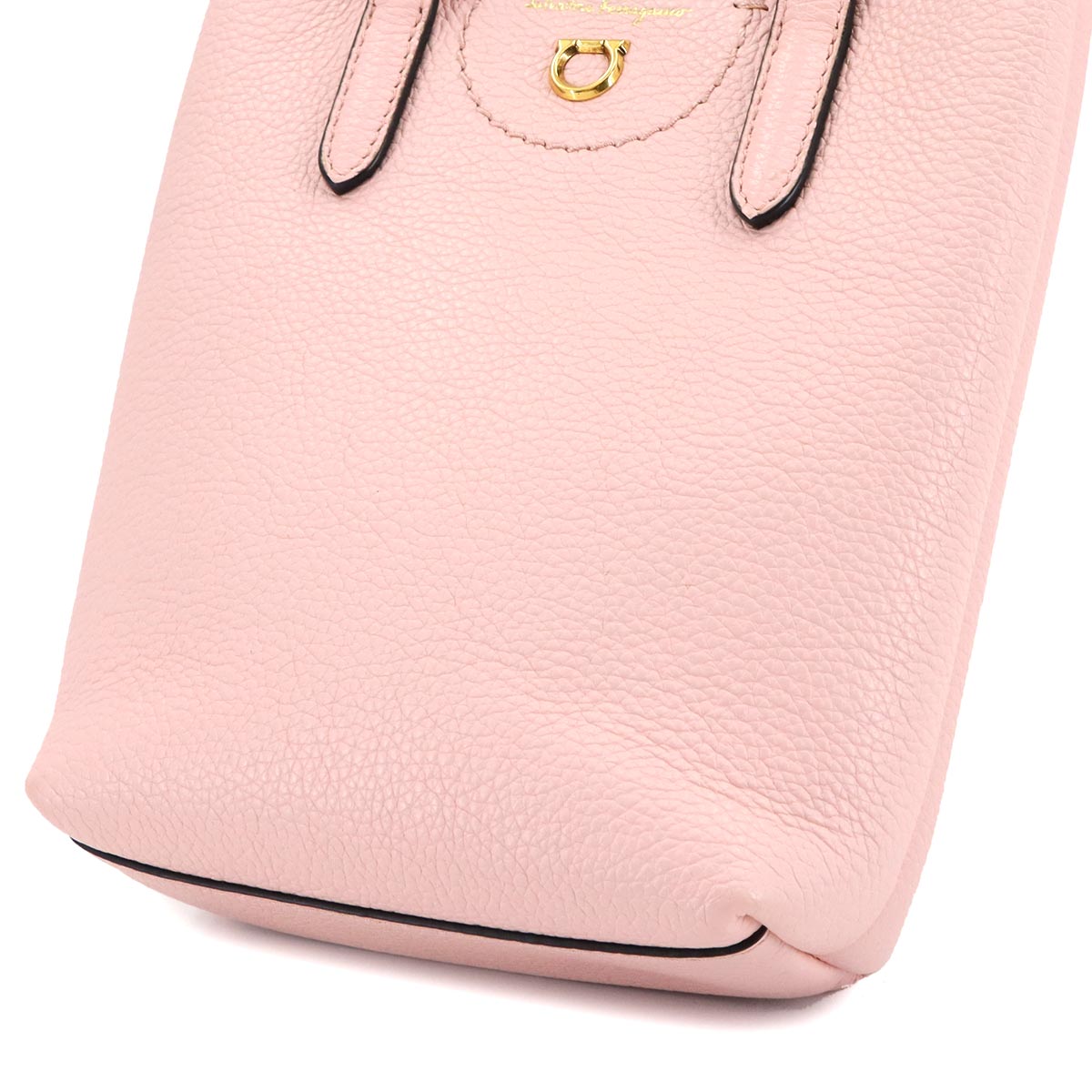 Gancini Hand Shoulder Bag Leather Pink Purse