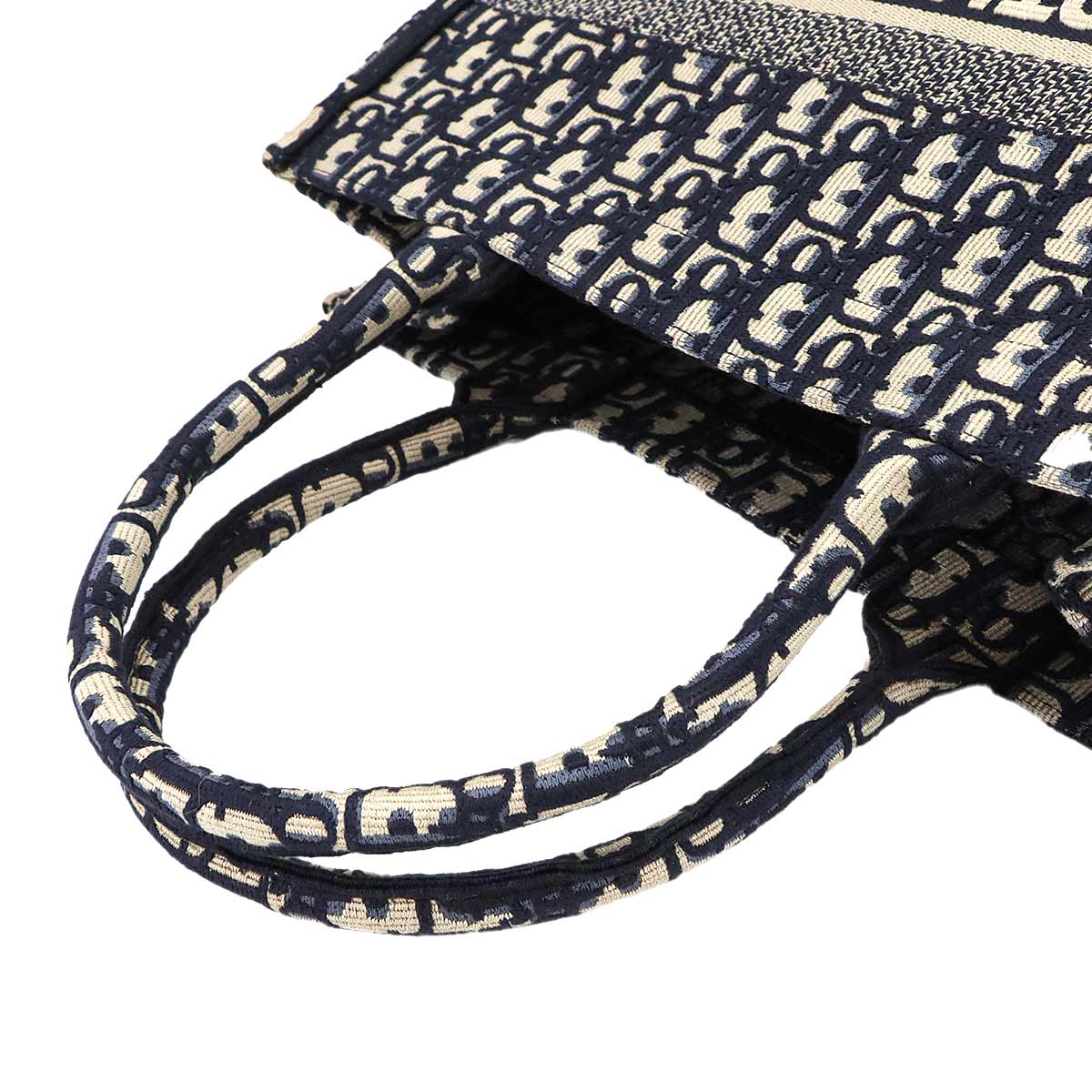 Oblique Book Tote Medium Bag Canvas Navy M1296ZRIW