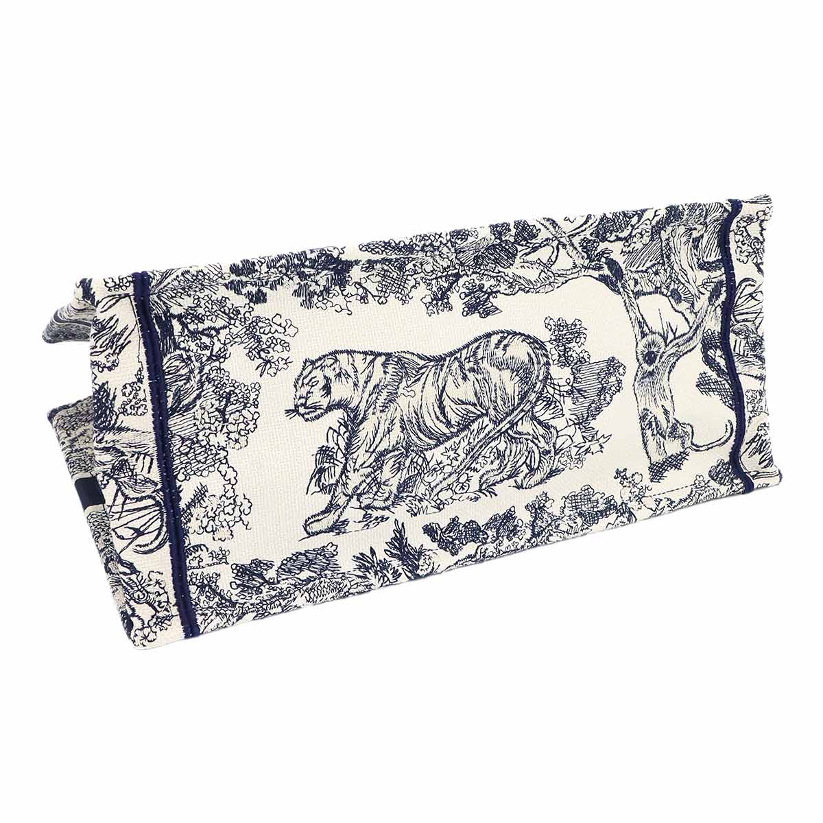 Toile De Jouy Book Tote Medium Bag Canvas Navy M1296ZTDT