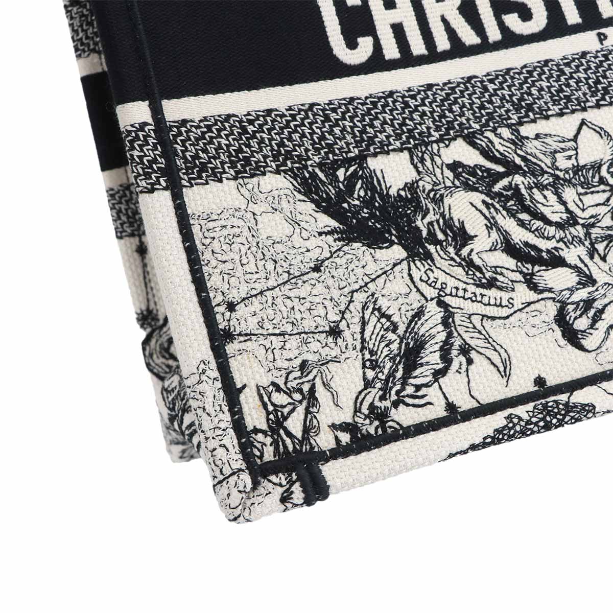 Toile De Jouy Book Tote Medium Bag Canvas White Black