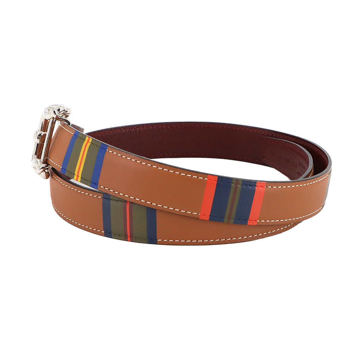 Reversible Belt Swift Epsom Multicolor Rouge H 70