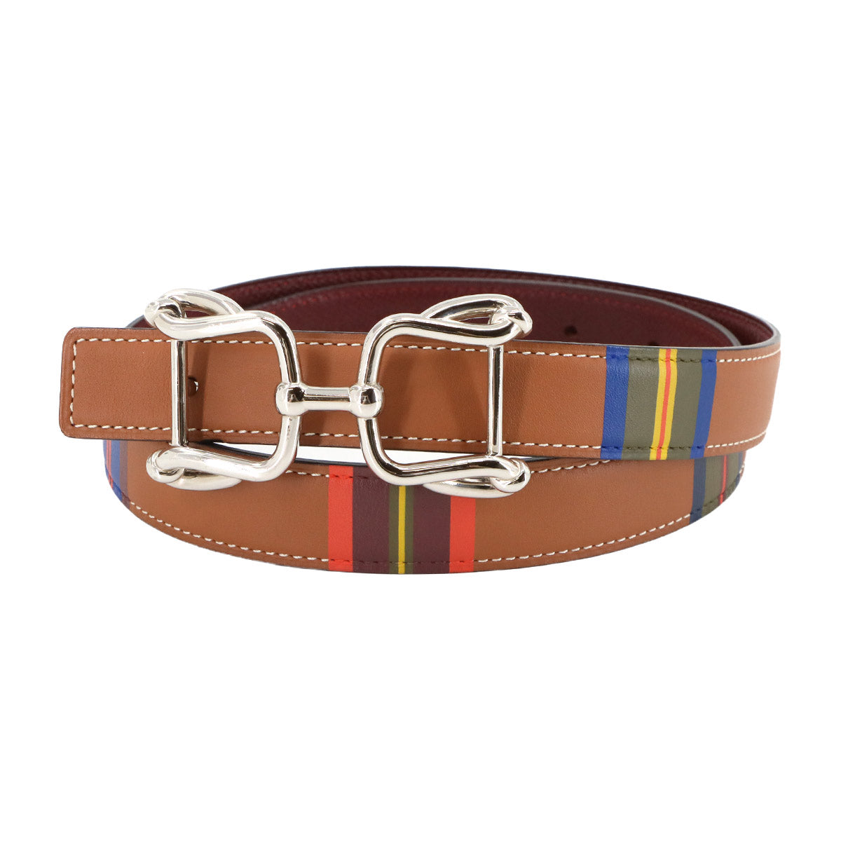 Reversible Belt Swift Epsom Multicolor Rouge H 70