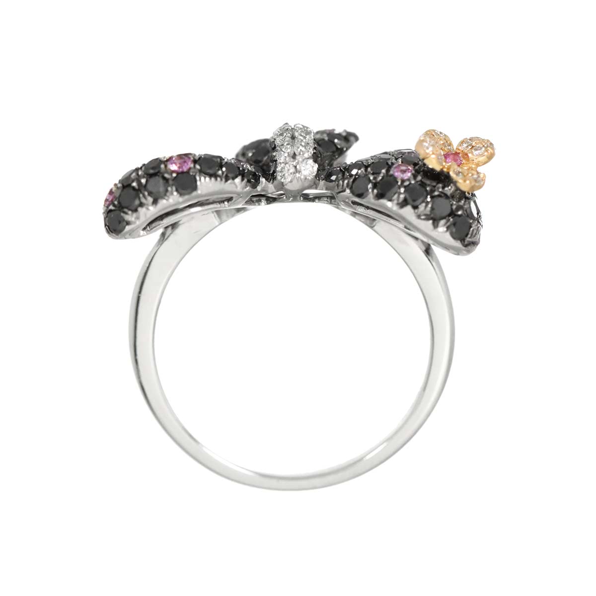 Diamond 1.41ct Sapphire 0.32ct Ring 18K WG PG 750 size6(US)