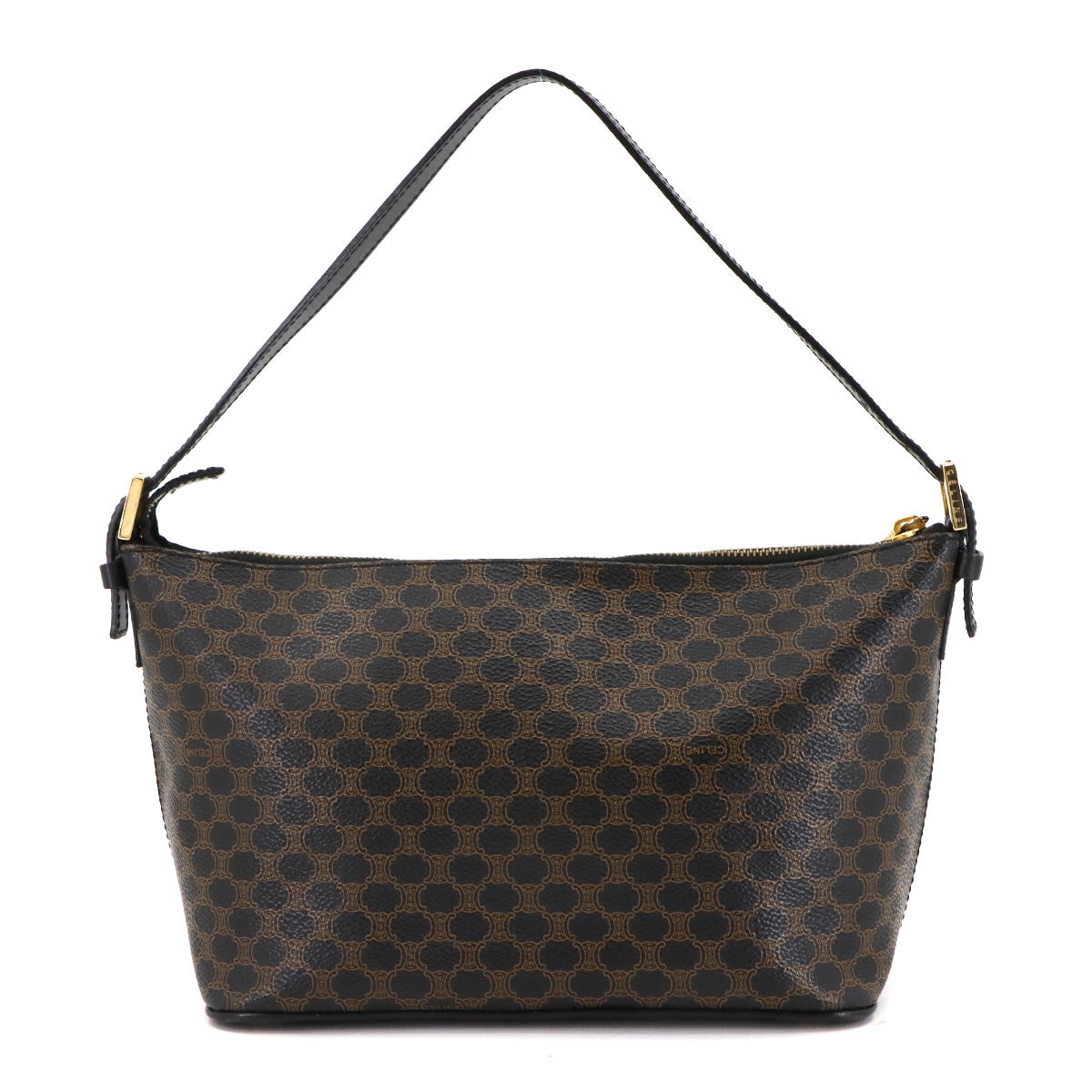 Macadam Hand Bag PVC Leather Black Brown Purse Vintage