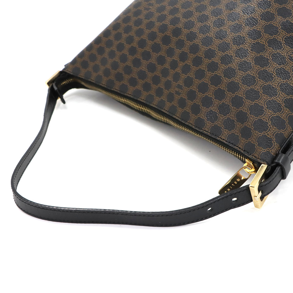 Macadam Hand Bag PVC Leather Black Brown Purse Vintage