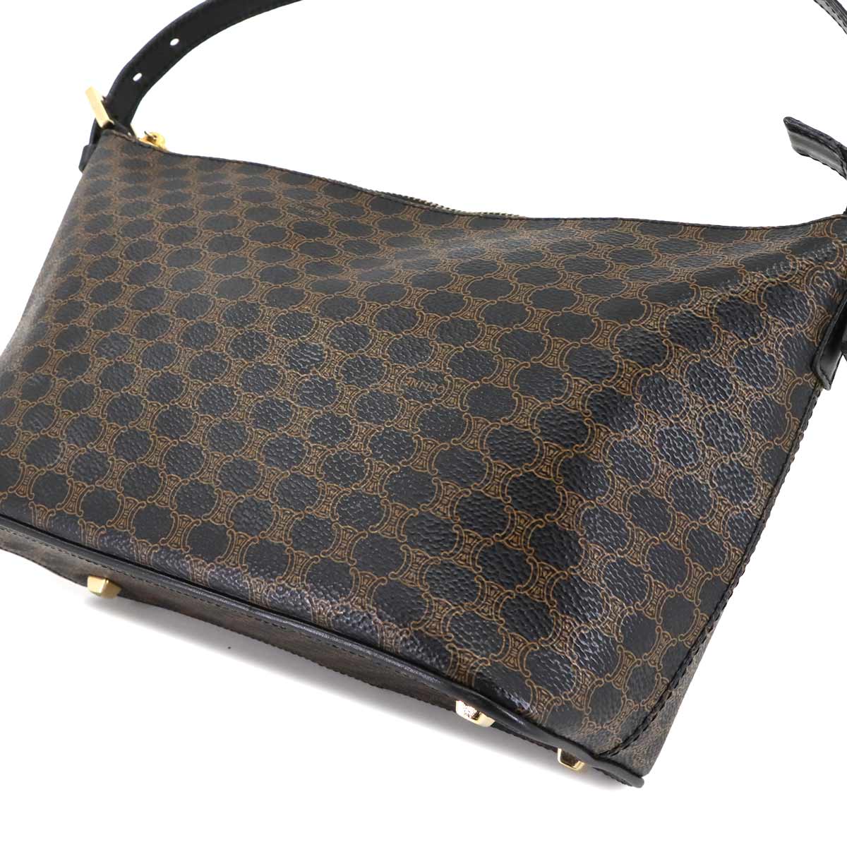 Macadam Hand Bag PVC Leather Black Brown Purse Vintage