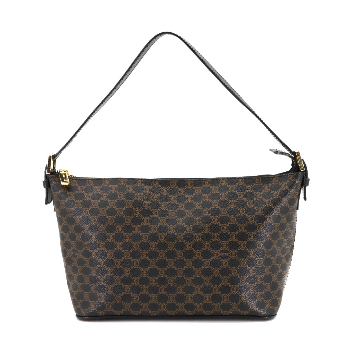 Macadam Hand Bag PVC Leather Black Brown Purse Vintage