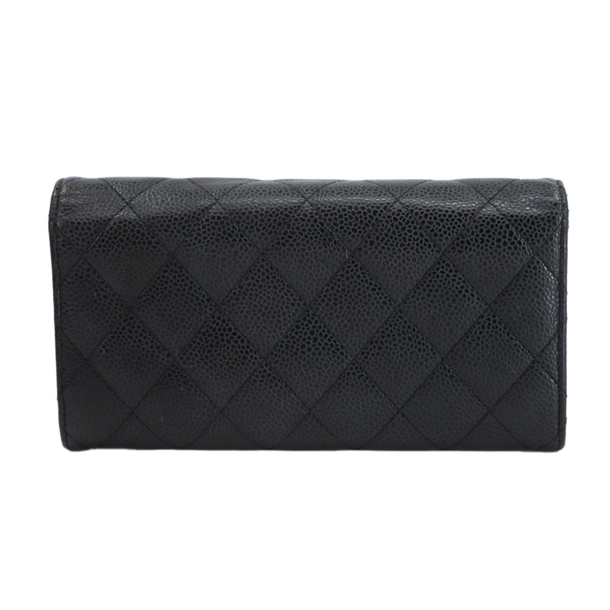 Matelasse Long Wallet Leather Black A80758 Purse