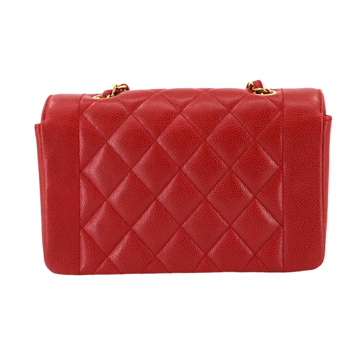 Diana Matelasse 22 Chain Shoulder Bag Leather A01164 Vintage