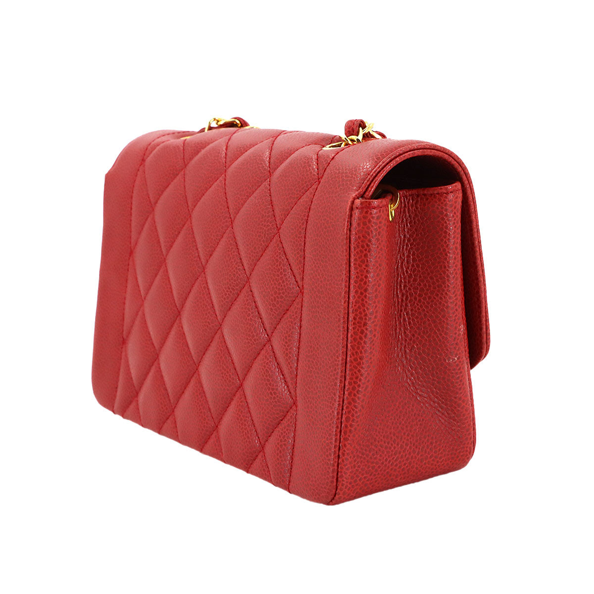 Diana Matelasse 22 Chain Shoulder Bag Leather A01164 Vintage