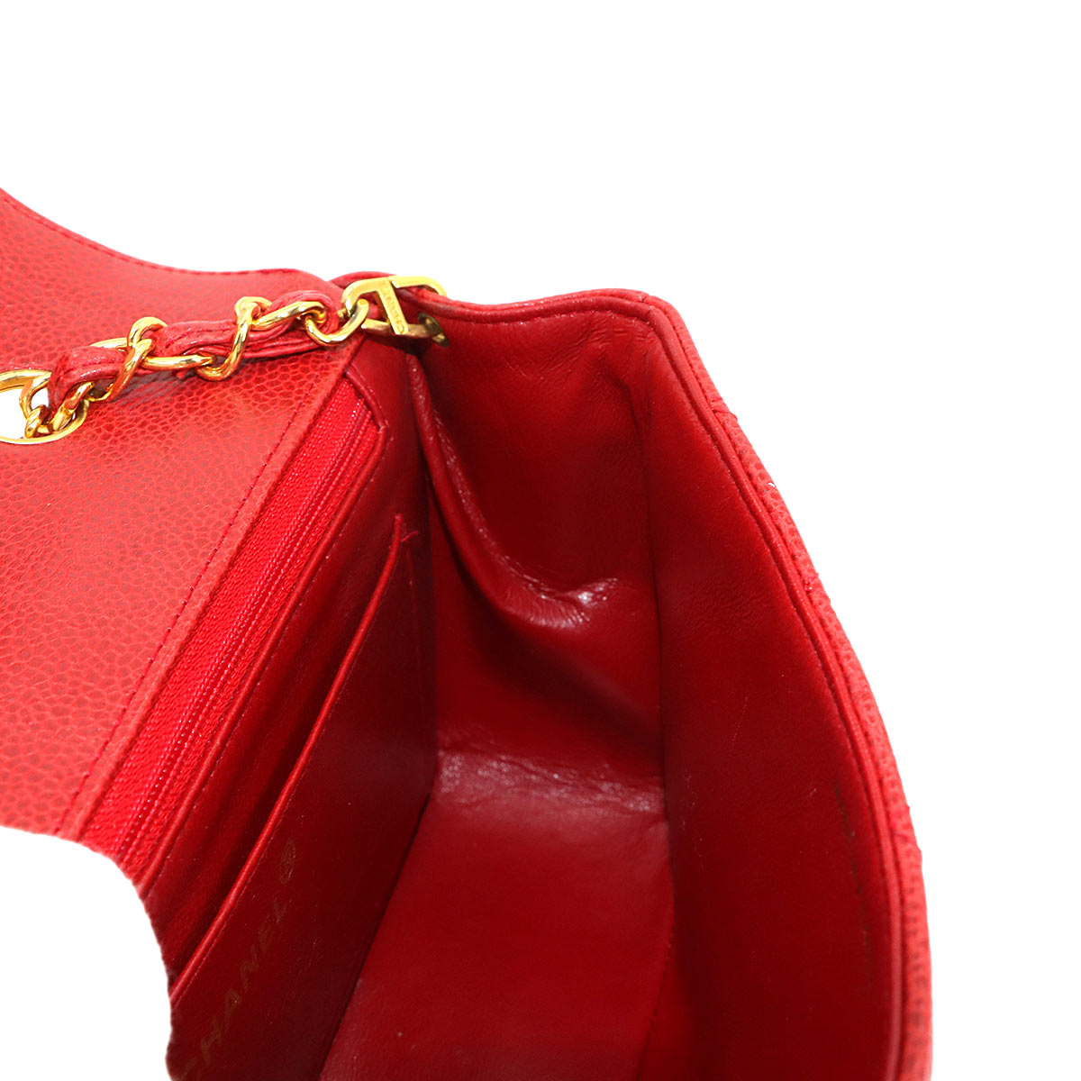 Diana Matelasse 22 Chain Shoulder Bag Leather A01164 Vintage