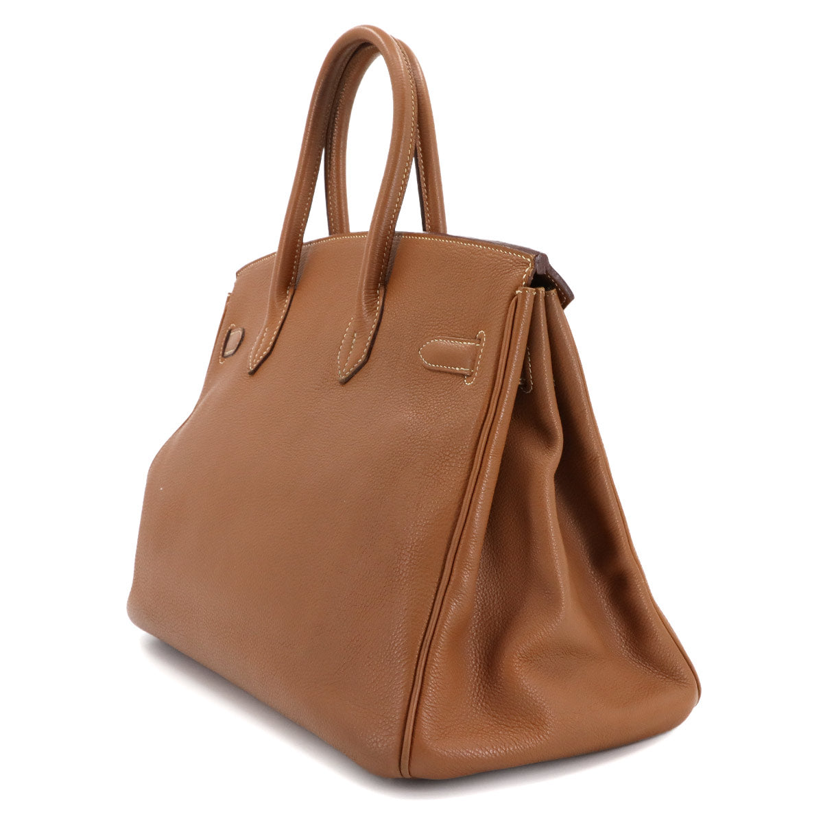 Birkin 35 Hand Bag Togo Gold Purse Brown Leather