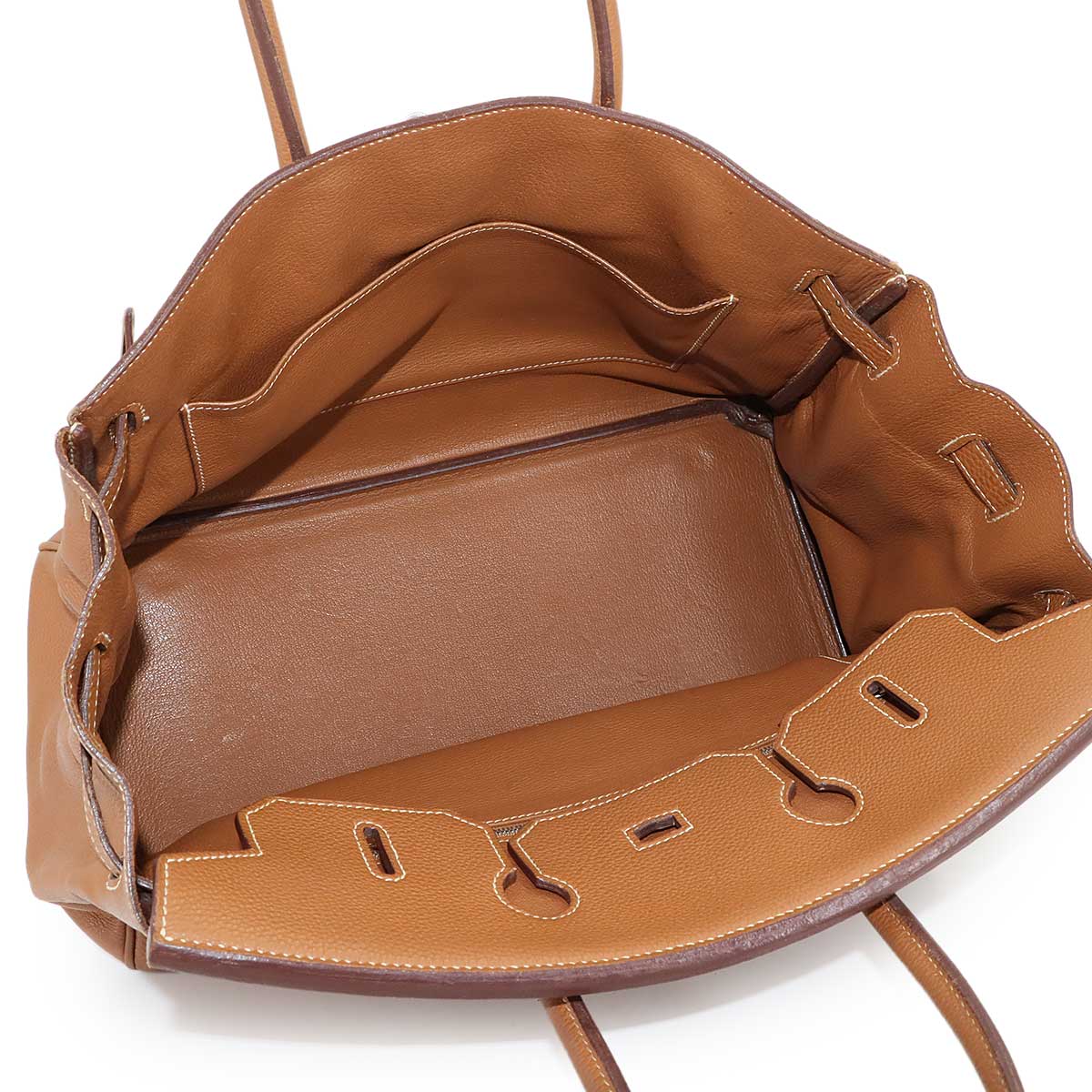 Birkin 35 Hand Bag Togo Gold Purse Brown Leather