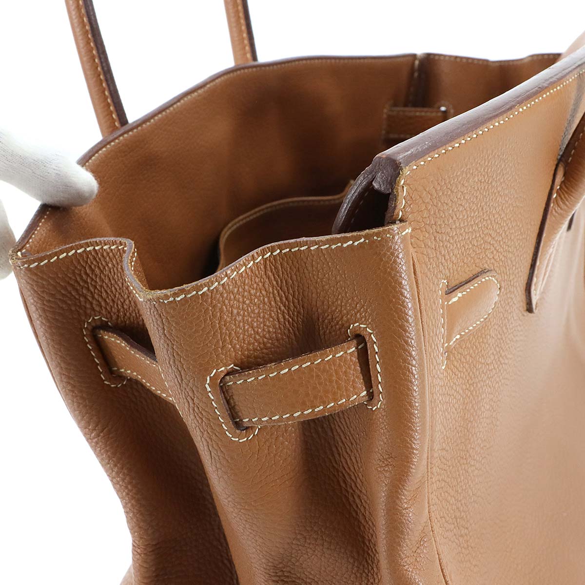 Birkin 35 Hand Bag Togo Gold Purse Brown Leather