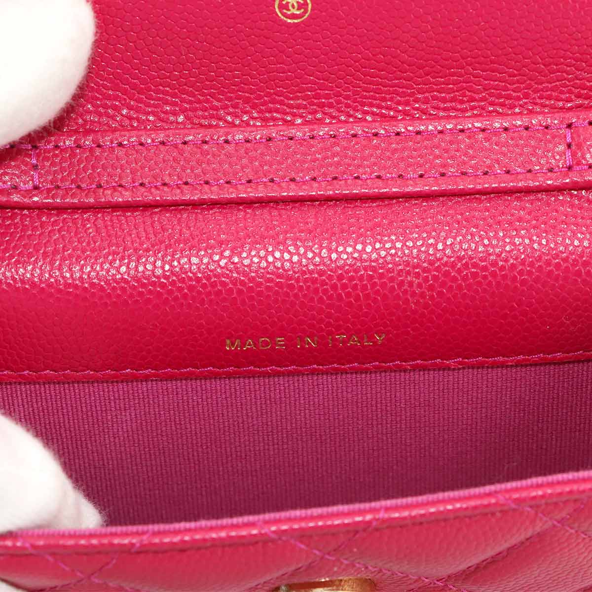 Matelasse Chain Wallet Coin case Leather Pink AP2857 Purse