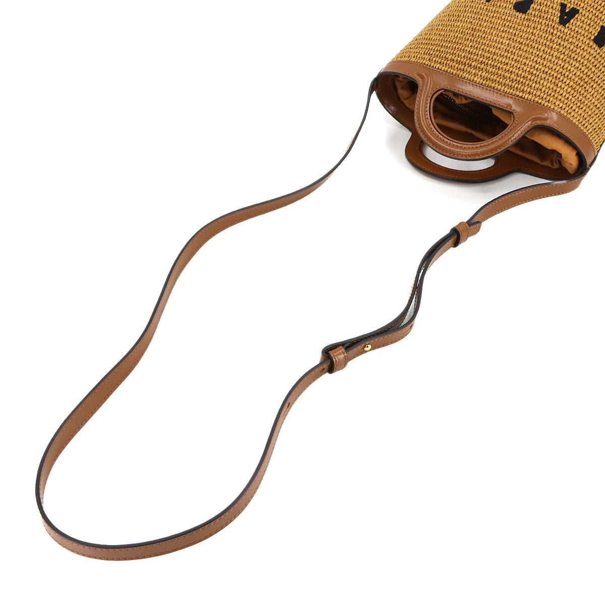 Tropicalia 2way Shoulder Hand Bag Raffia Leather Brown