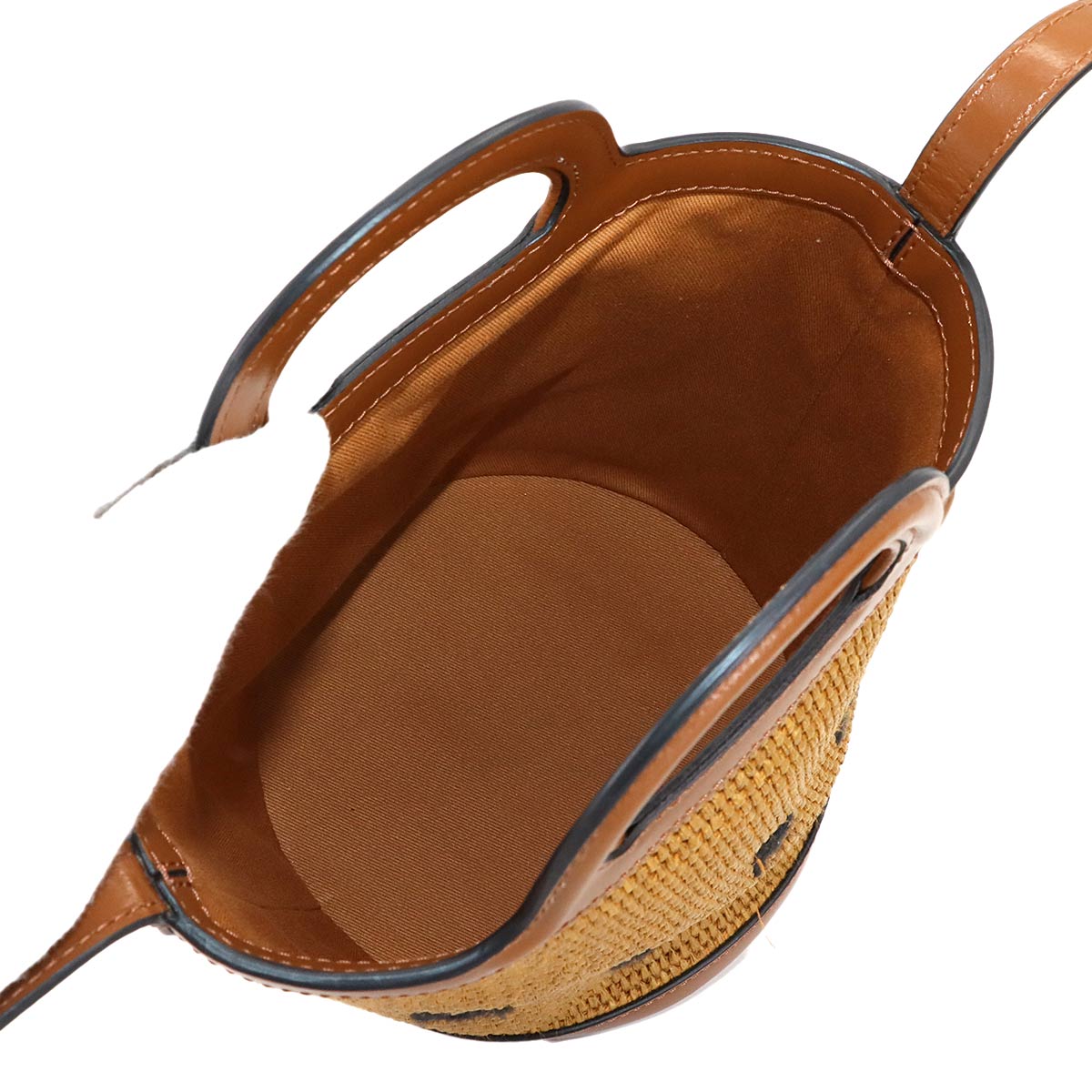 Tropicalia 2way Shoulder Hand Bag Raffia Leather Brown