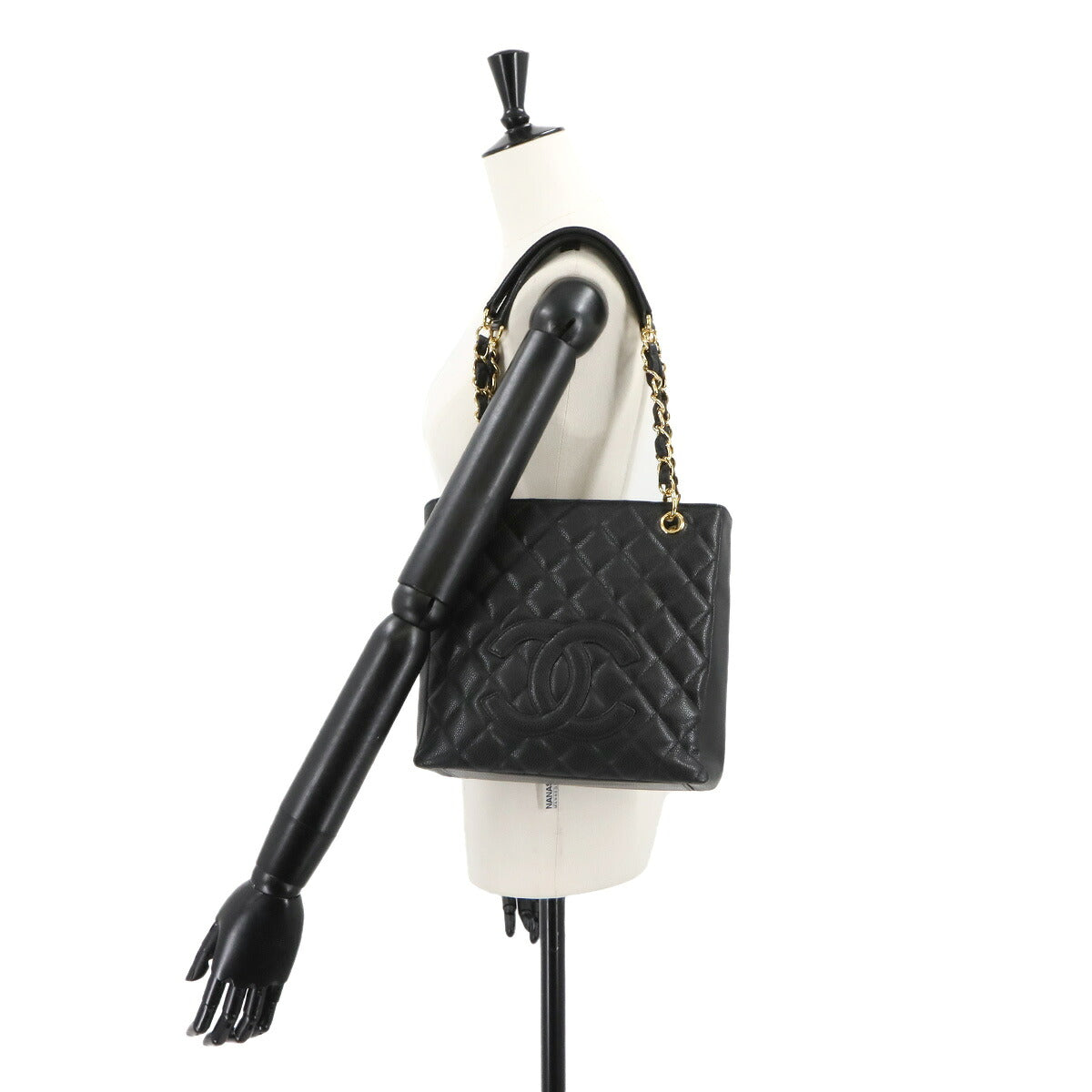 Matelasse PST Chain Tote Bag Leather Black A20994